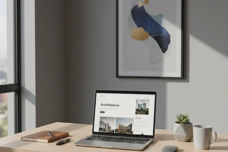 Designer Working on a Modern Website Layout